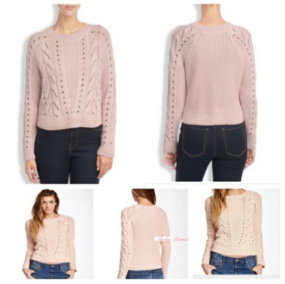 Lucky Brand brown cable knit sweater